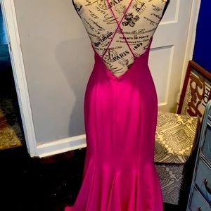 Beautiful Fuchsia Gown, Size 8, Aidan Mattox. Used once very Lightly.